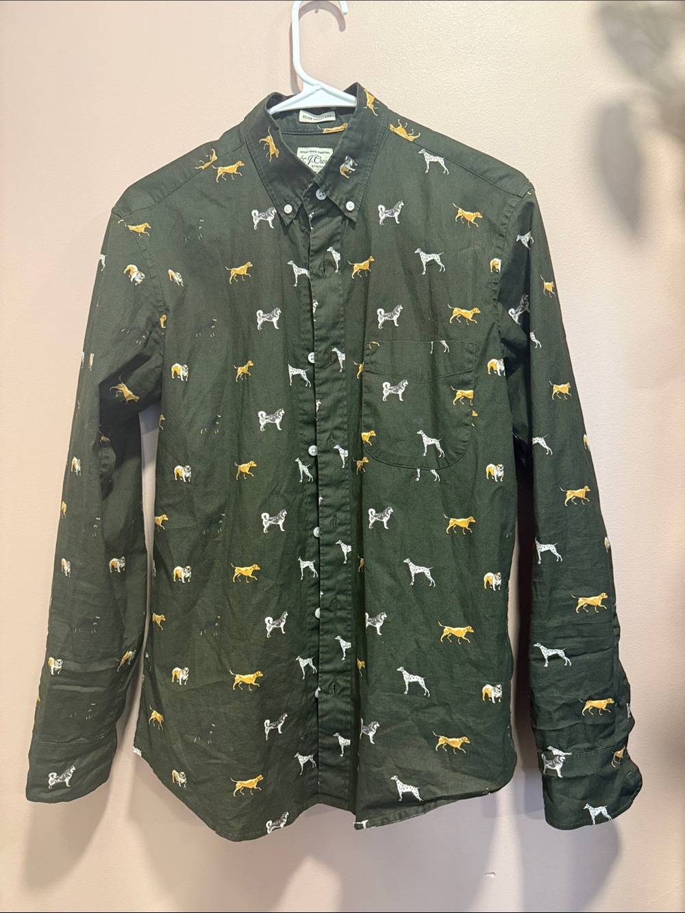 J. Crew Secret Wash Shirting Dog Button up